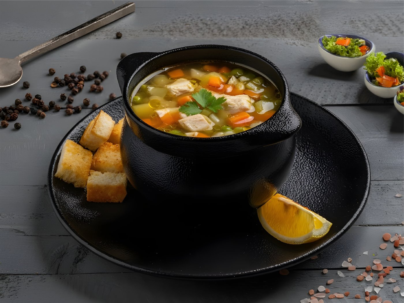 شوربه الدجاج مع الخضار