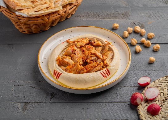 شاورما دجاج مع الحمص