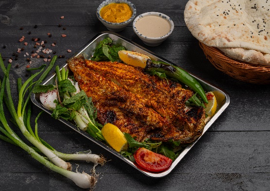 سمك القاروص المشوي