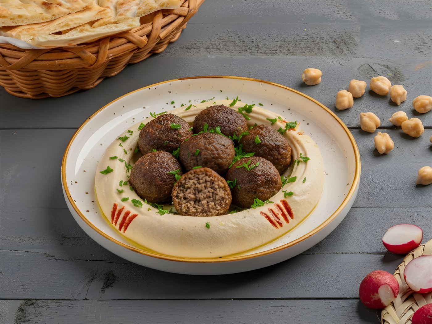 حمص بالكفتة