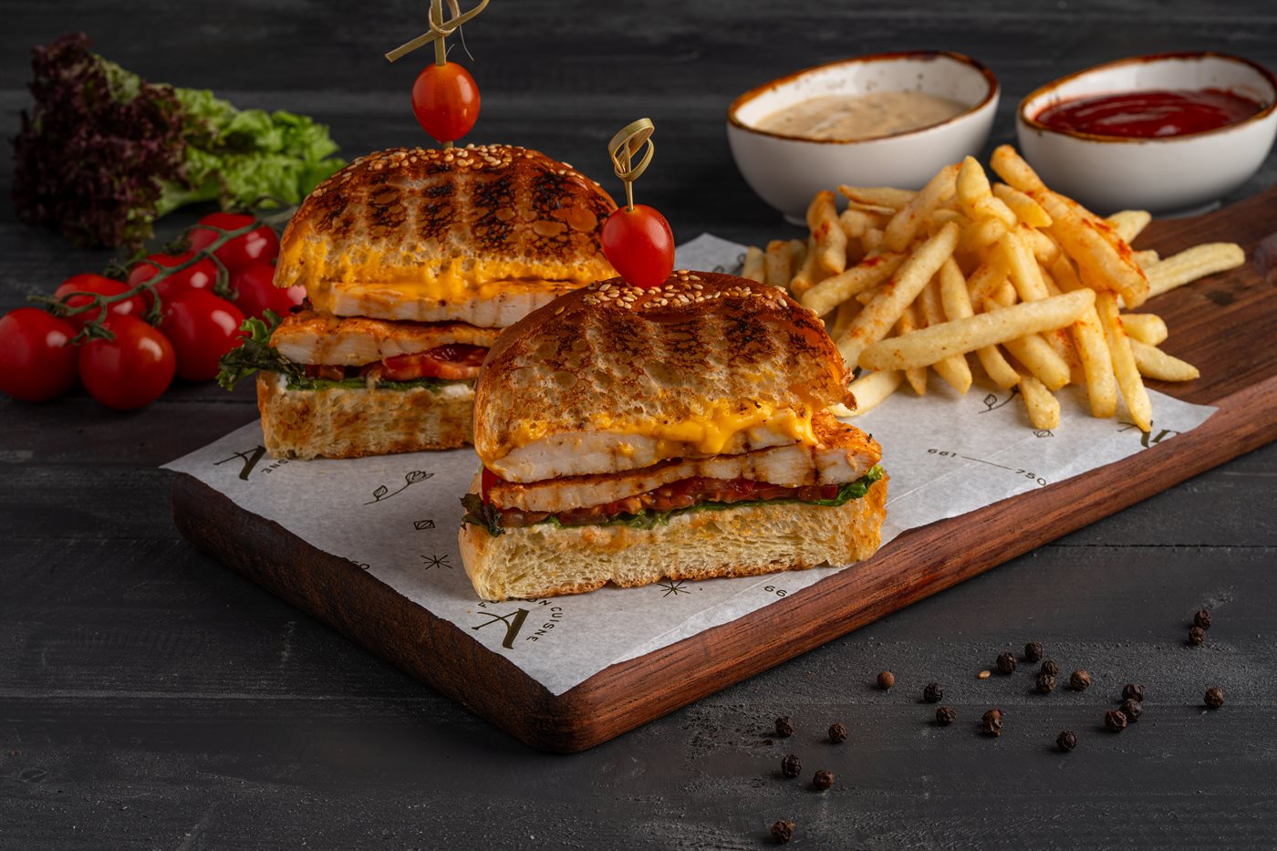 برجر دجاج مشوي