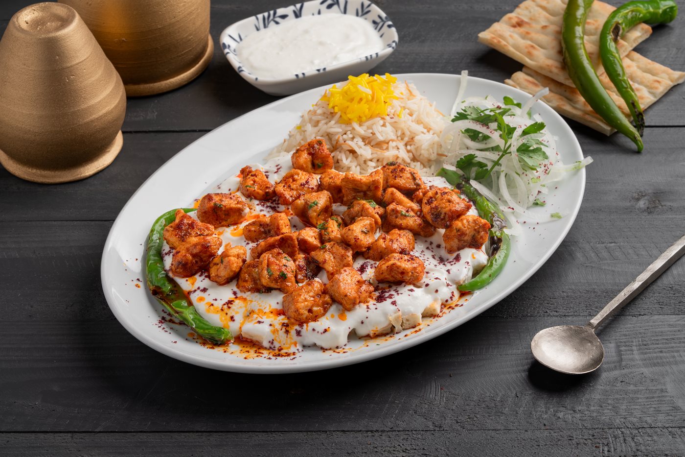 شيش دجاج مع الزبادي